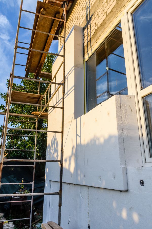 Installation d’isolant en fibre de verre dans des murs de charpente à Boischatel